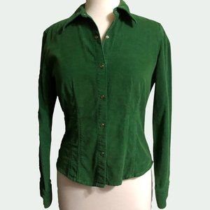 Andrew & Co Green corduroy Long sleeve blouse